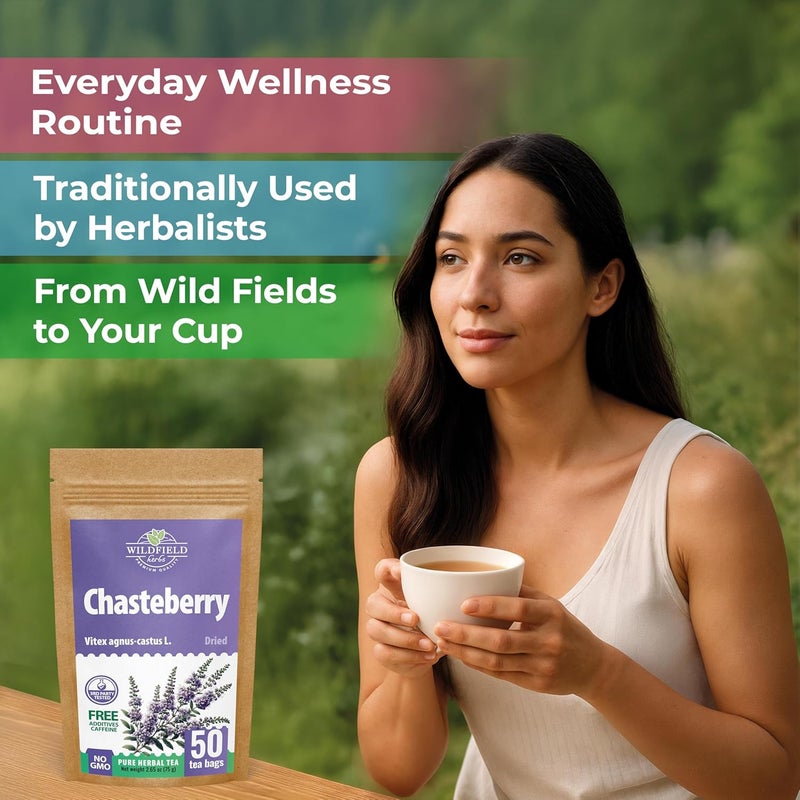 WILDFIELD HERBS Chasteberry Tea Bags - 50 Count - Image 4